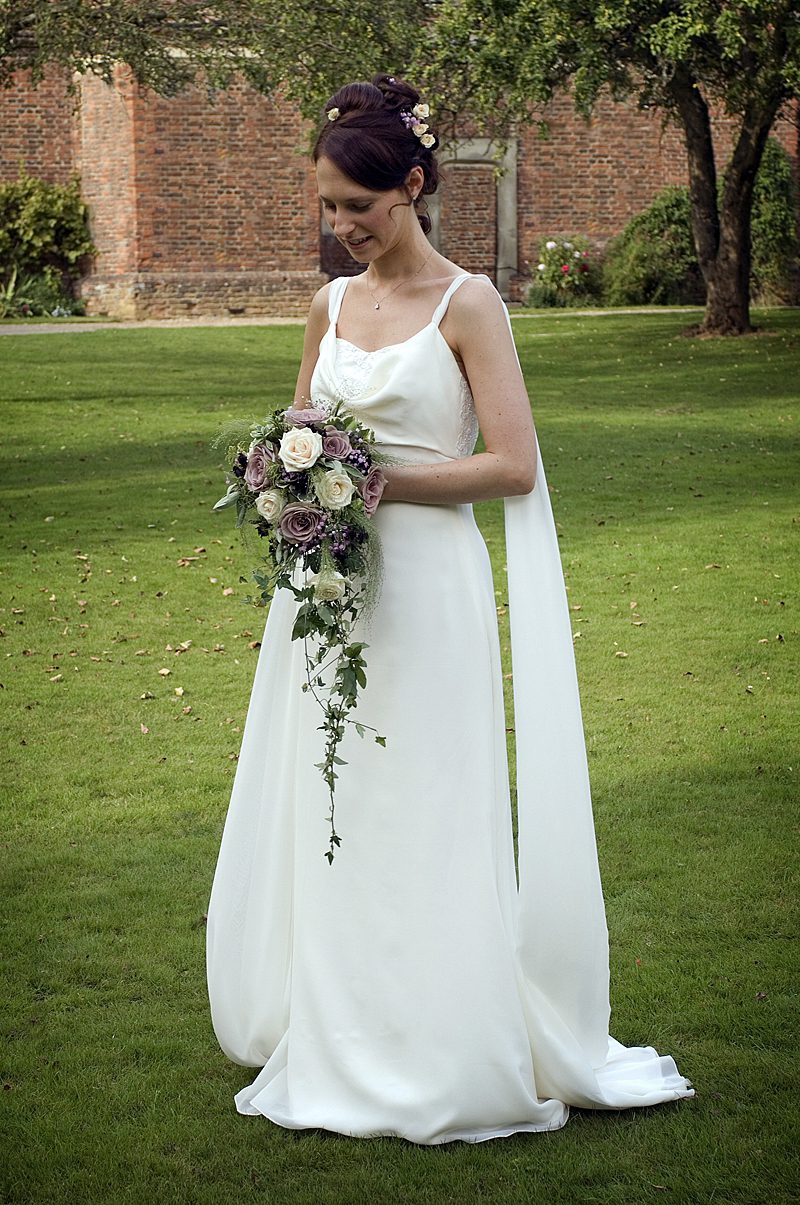 bespoke bride horsham in silk georgette, lace and satin