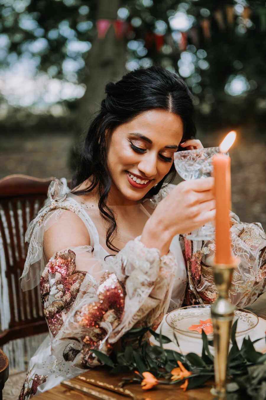 pink brown ivory sequin detachable bridal balloon sleeves