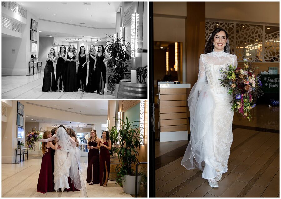 visible boning channels corset floor length veil pale bride custom bespoke wedding dress