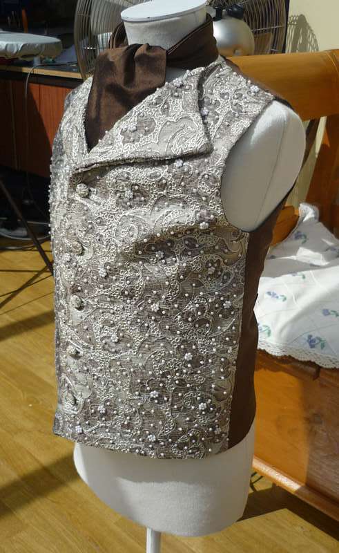 boys 18th century style waistcoat and cravat for toddler page boy on stand