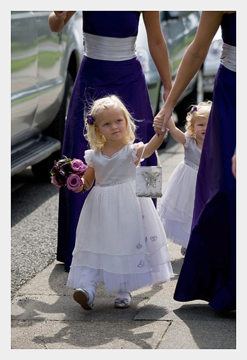 bespoke cadbury-purple-silver-and-butterlies-bridesmaid-and-flowergirl surrey