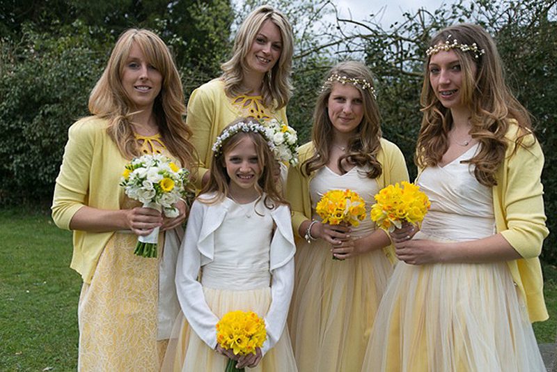 March April February wedding gold yellow dresses