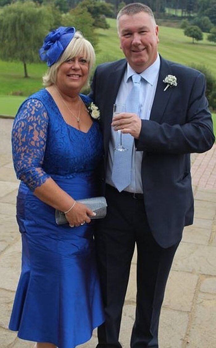 bespoke mother of the bride groom dress in royal blue silk dupion and lace