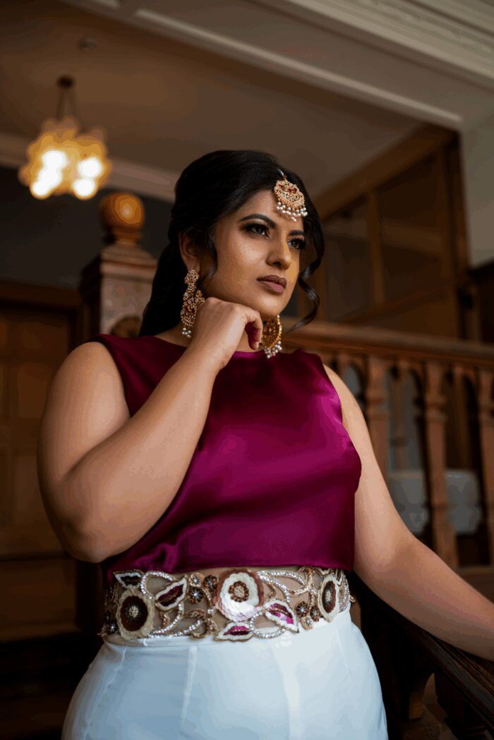 uk brown skin bride indian tikka head piece jewellery beaded sequin belt