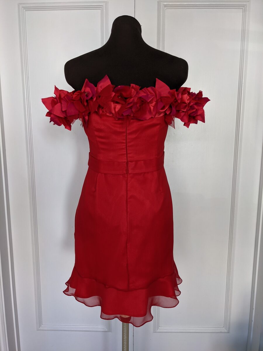 lightly boned zip up structured red wedding dress