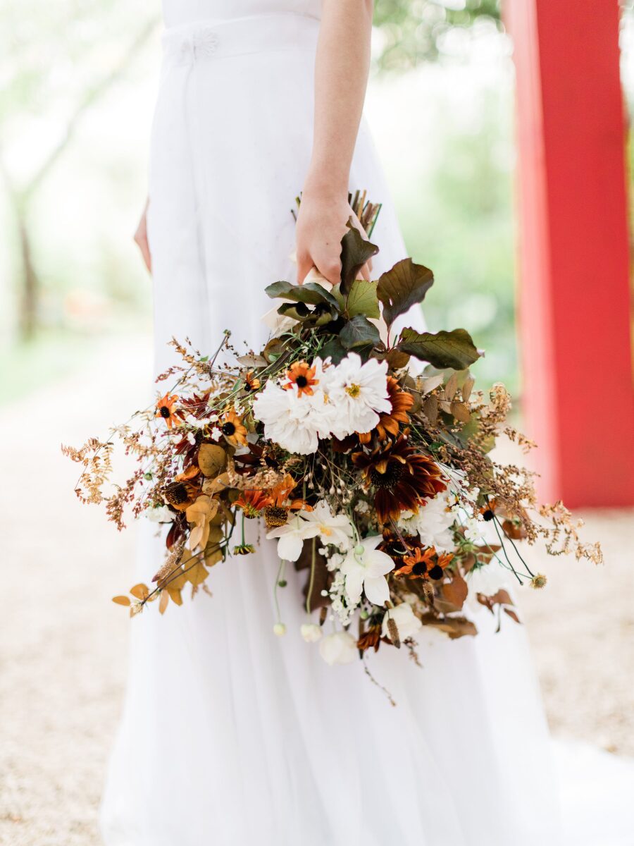 dark muted tone bridal bouquet