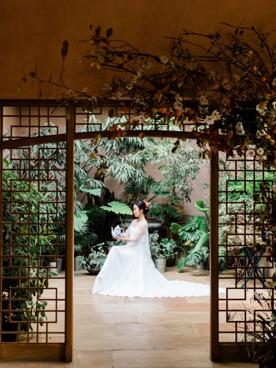 Bespoke Chinese Fusion Wedding Dress Photoshoot custom made to measure