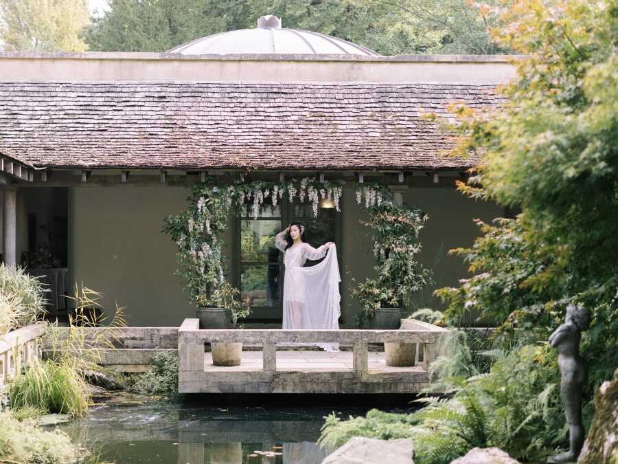oriental garden wedding venue matara courtyard pond acer tree
