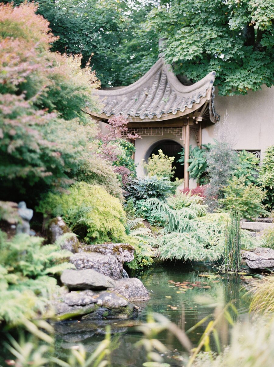 peaceful zen oriental chinese garden wedding venue moon gate