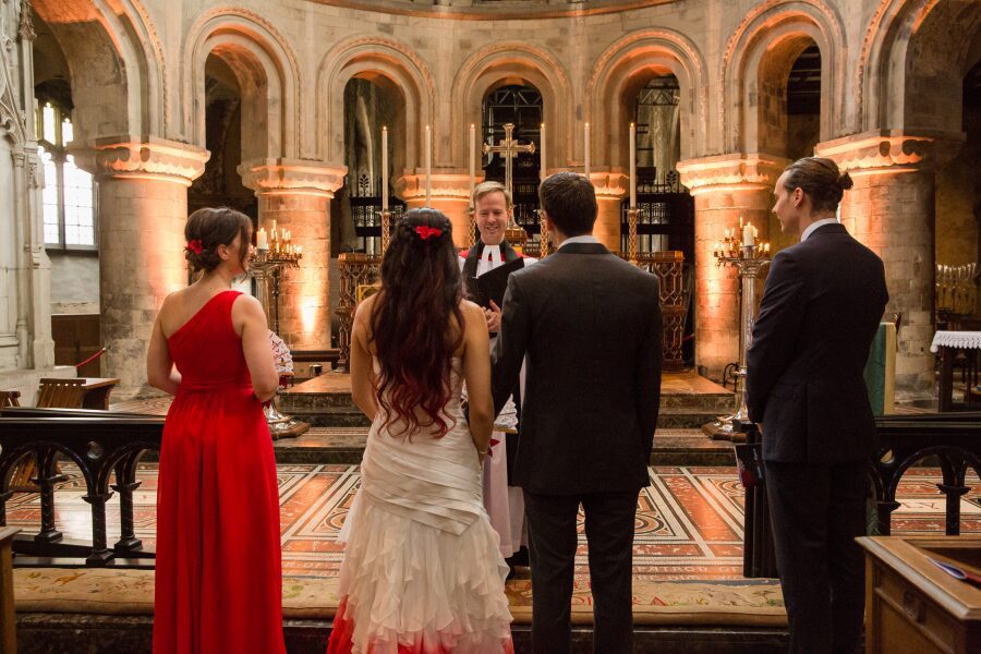 chinese uk bride groom cultural fusion church wedding