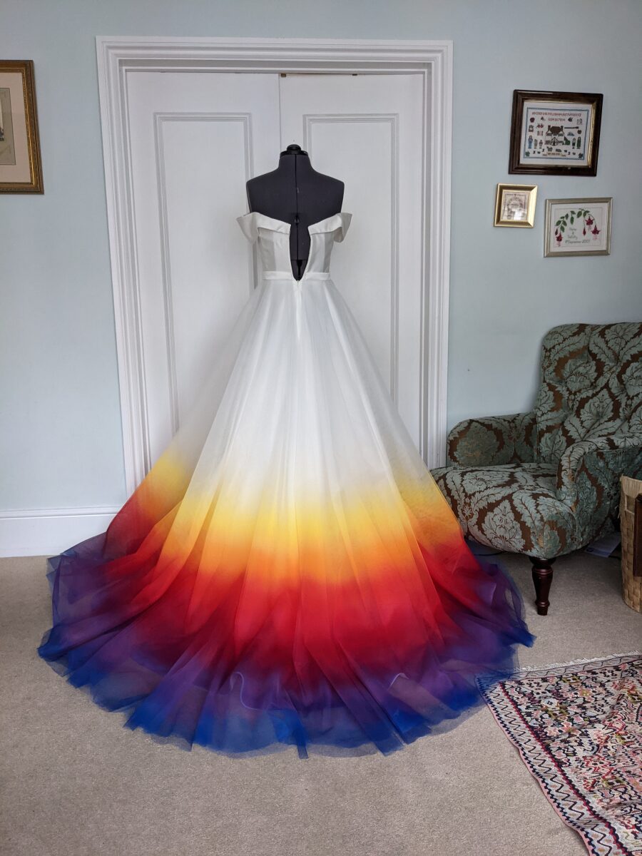 bright gradient ombre effect bright buttercup yellow orange red pink purple deep blue navy