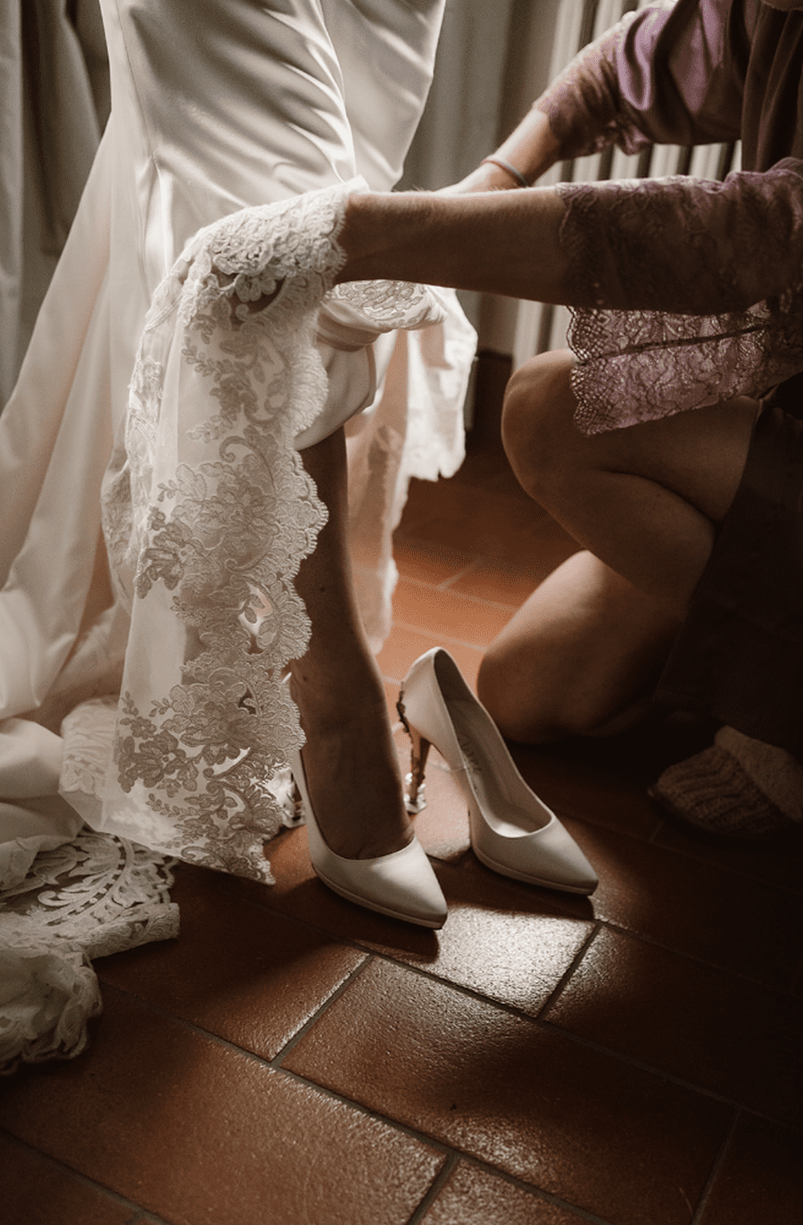 beautiful classy classic ivory scalloped lace edge bespoke custom wedding dress