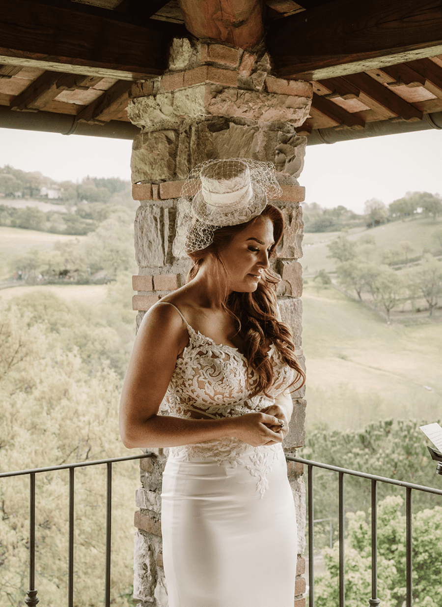 hand appliqued sewn corded lace detail nude illusion bodice