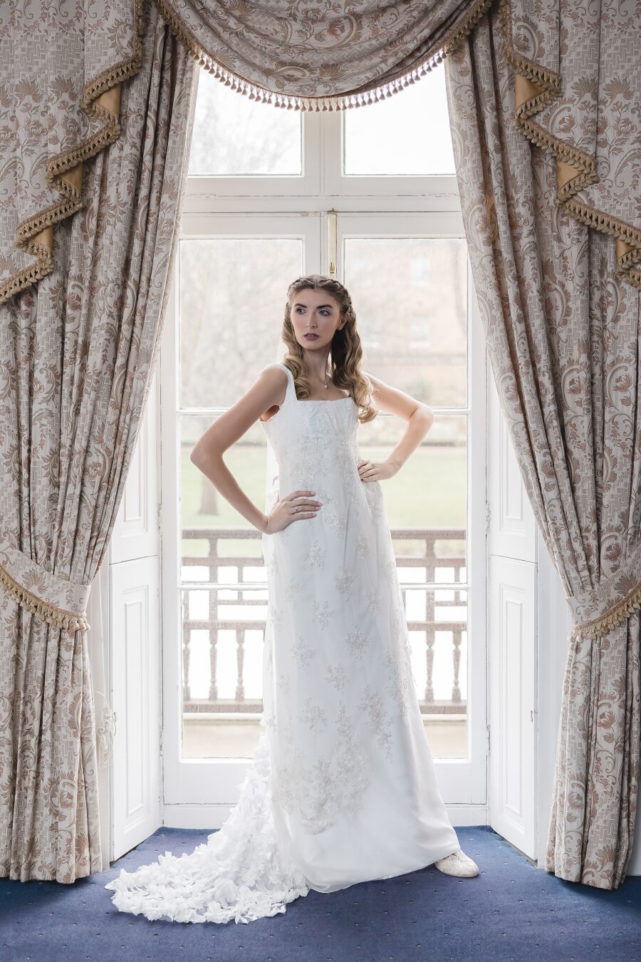 regency empire line custom bespoke wedding dress surrey sussex london kent