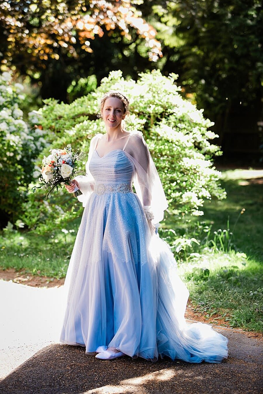 bespoke custom made to measure blue felicity westmacott surrey sussex kent london wedding dress maker seamstress
