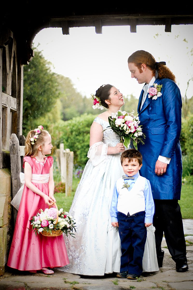bespoke dark pink silk flowergirl dress surrey