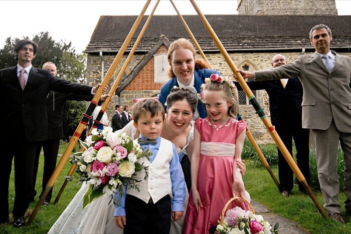 bespoke page boy and flowergirl outfits church wedding