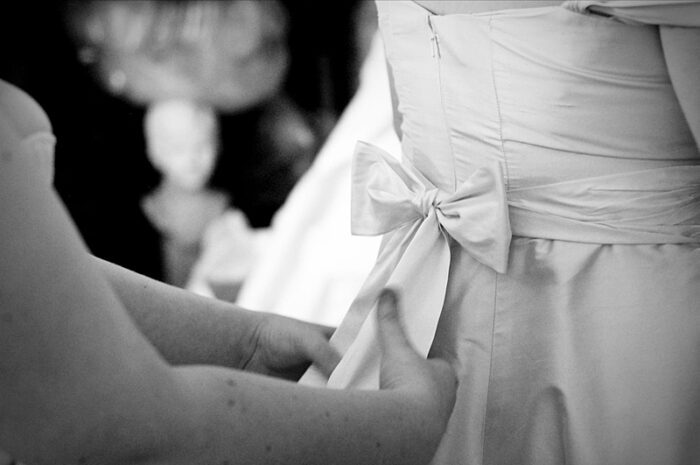 bespoke adult bridesmaids dresses bow sash back