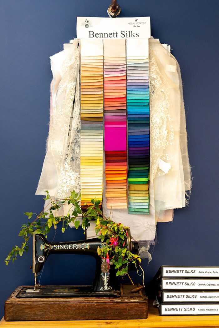 Fabric samples Bennet silks bespoke wedding dress