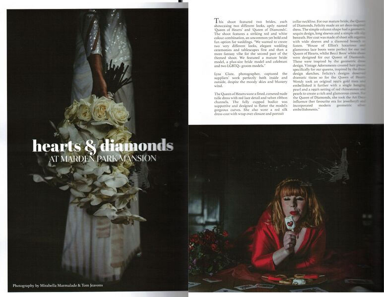 hearts and diamonds magazine spread