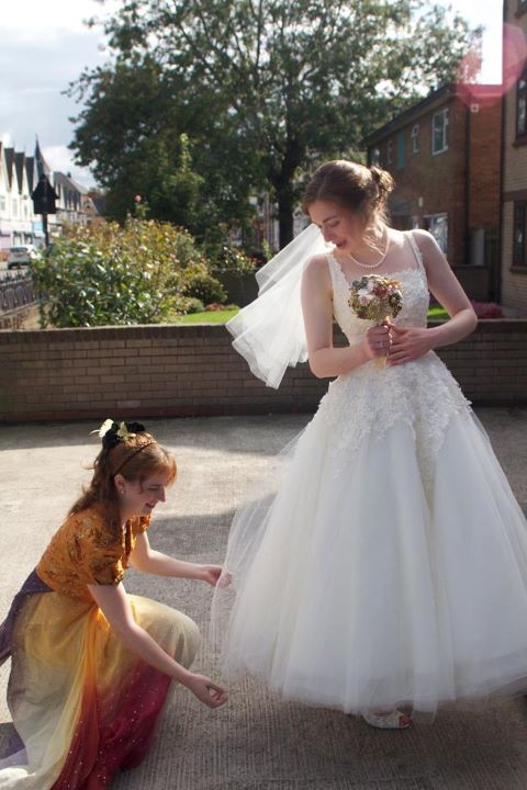 ballerina length wedding dress tulle and lace London