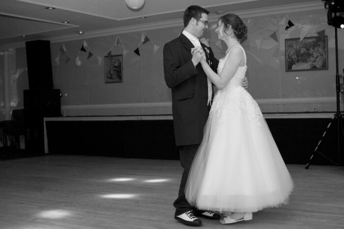 flat shoes with ankle length wedding dress