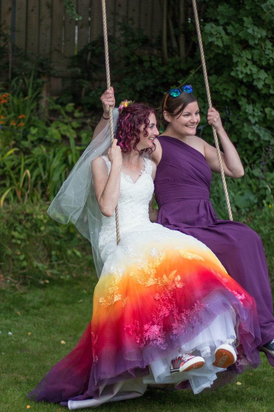 alternative unusual unique quirky fun colour loving bride uk england wedding