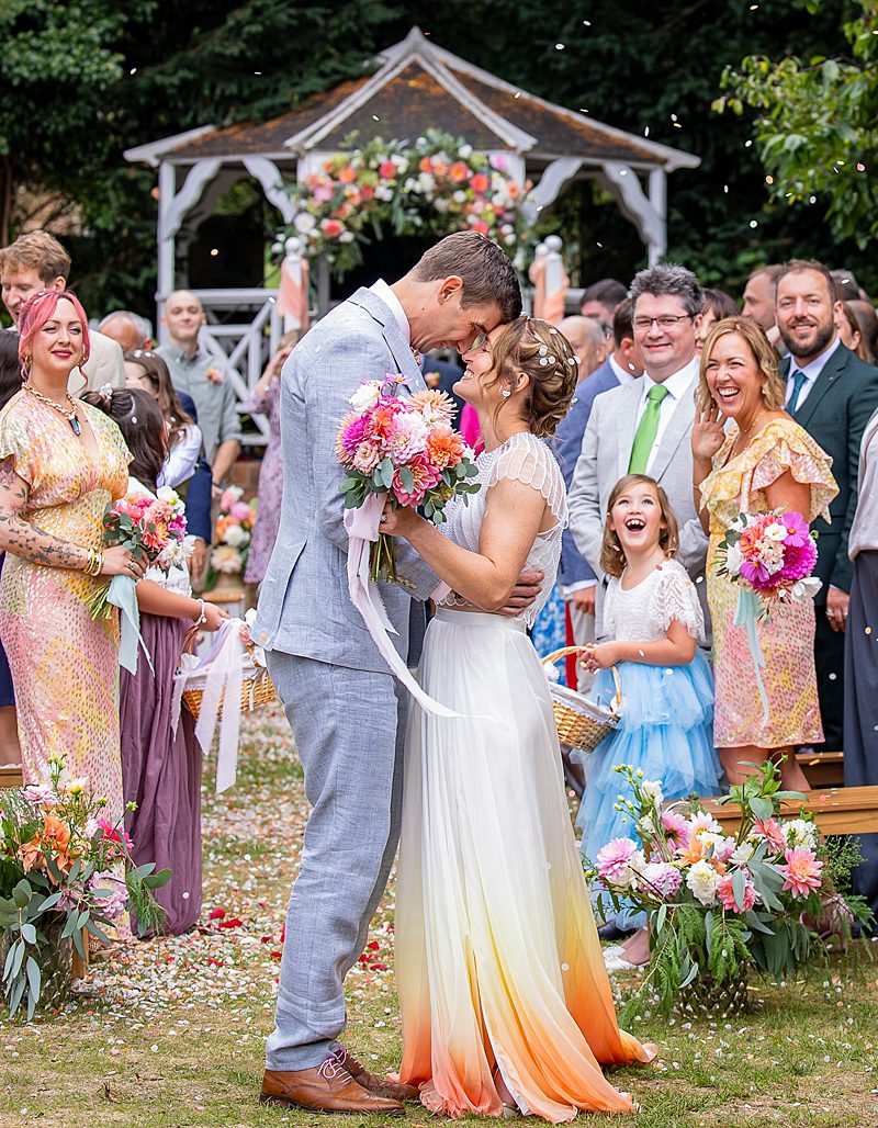 orange silk wet dye ombre dye custom UK