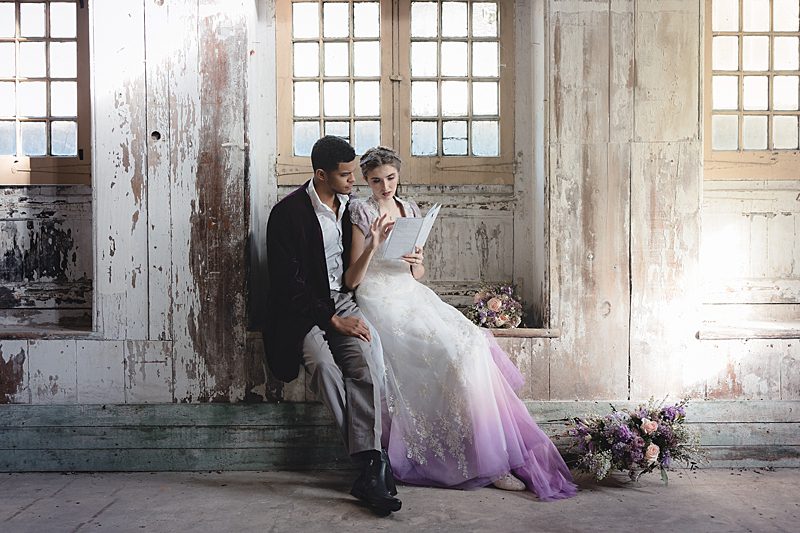 Lilac Bridgerton dipdye tulle wedding dress