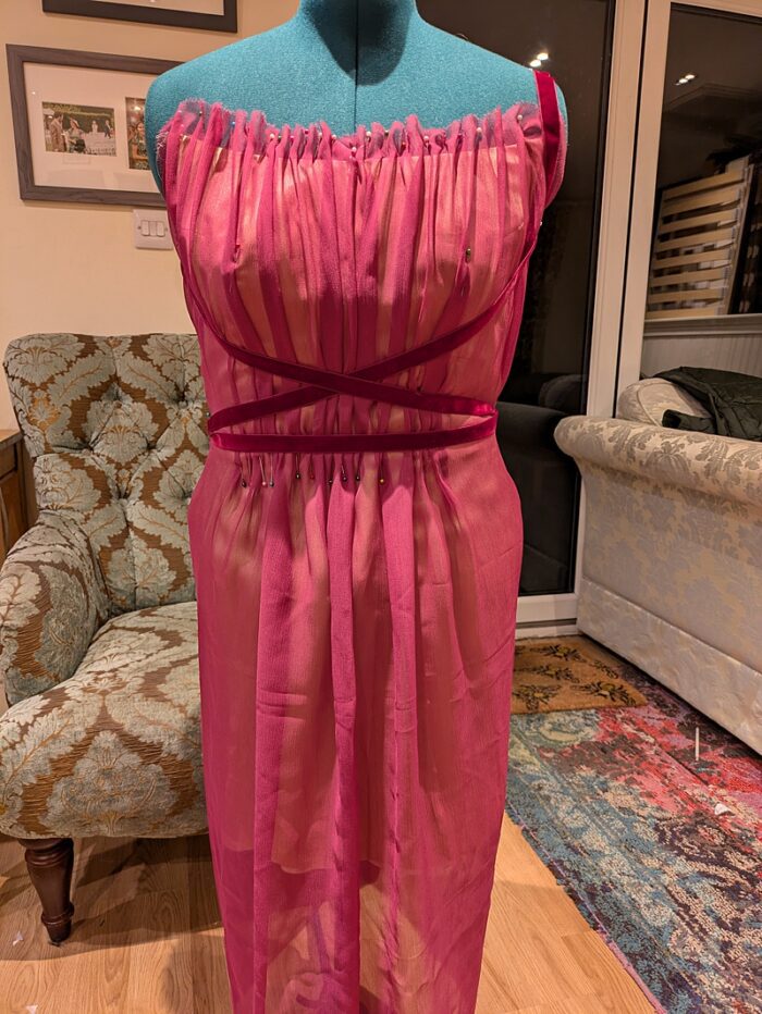 grecian style red dress