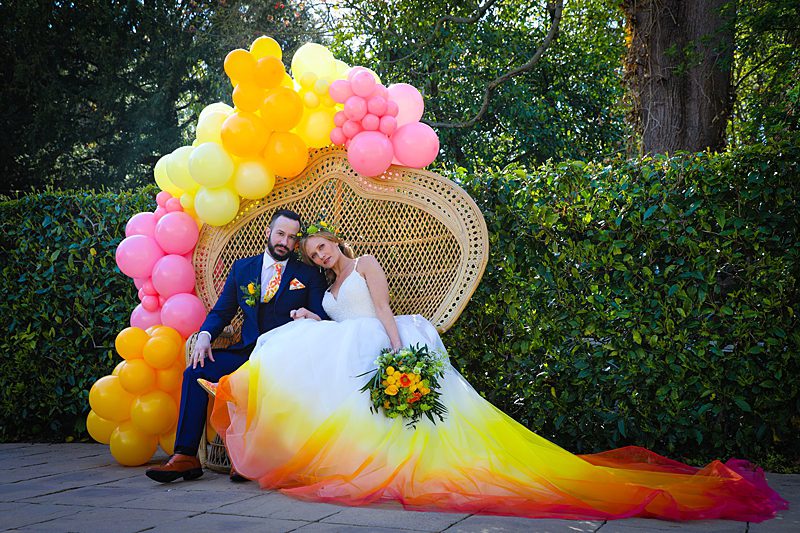 citrus custom dipdye overskirt yellow orange pink