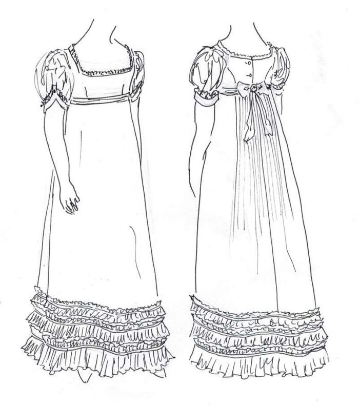 empire line dress drawing