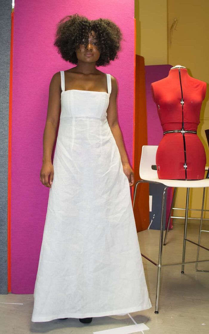 regency stays petticoat on black model