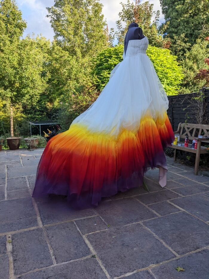 phoenix dress autumn dipdye colour