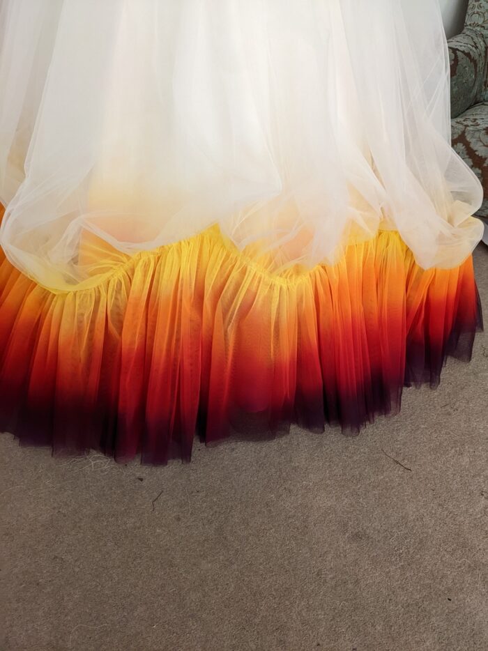 flame dipdye tulle
