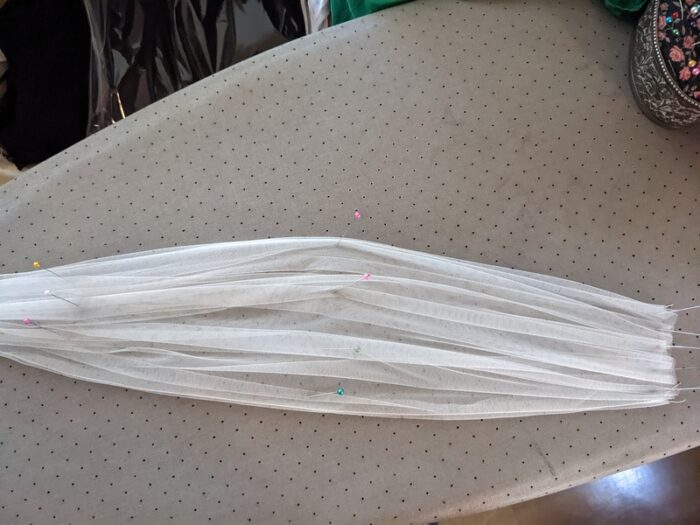 making gathered tulle straps