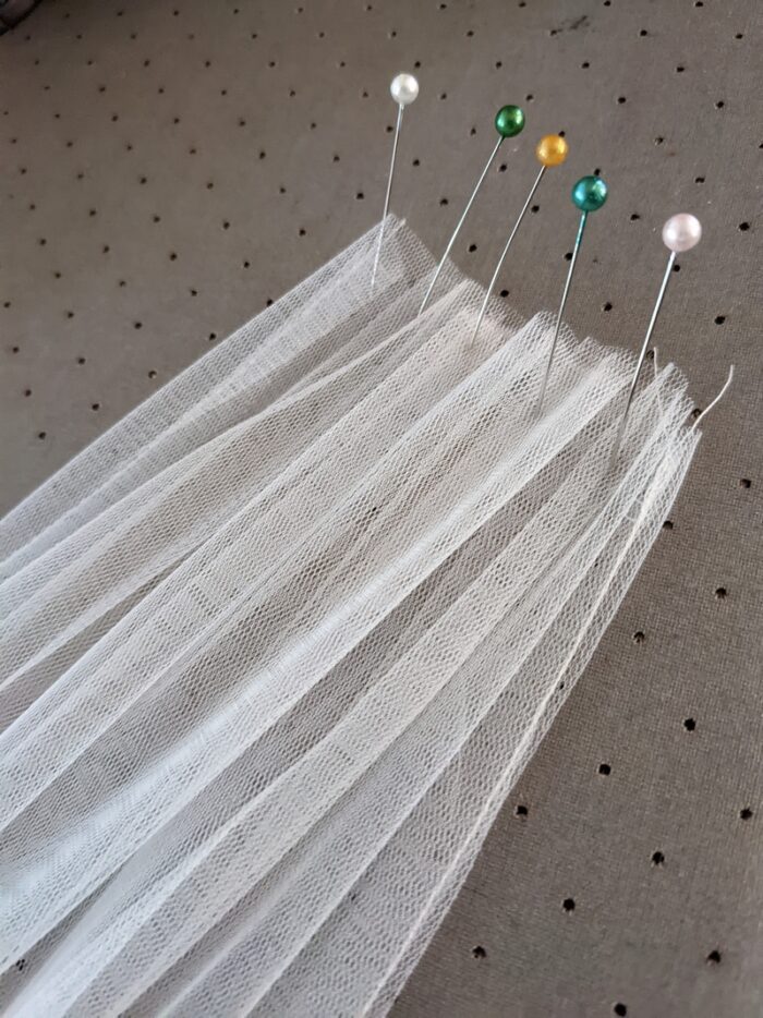 gathered tulle ready to steam