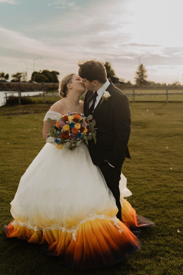 phoenix dipdye wedding dress