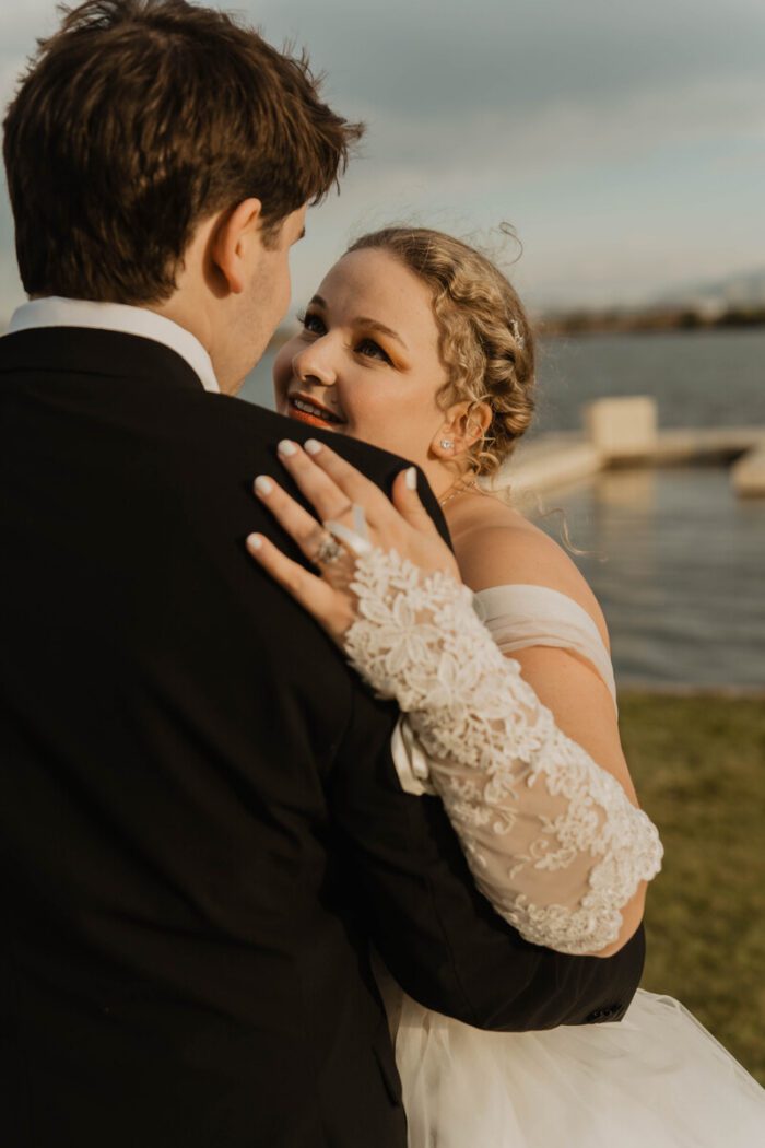 custom lace wedding gloves