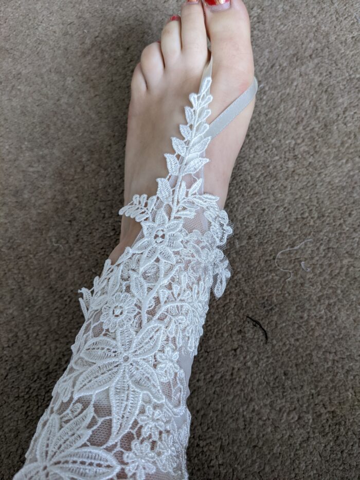 bridal lace footgloves